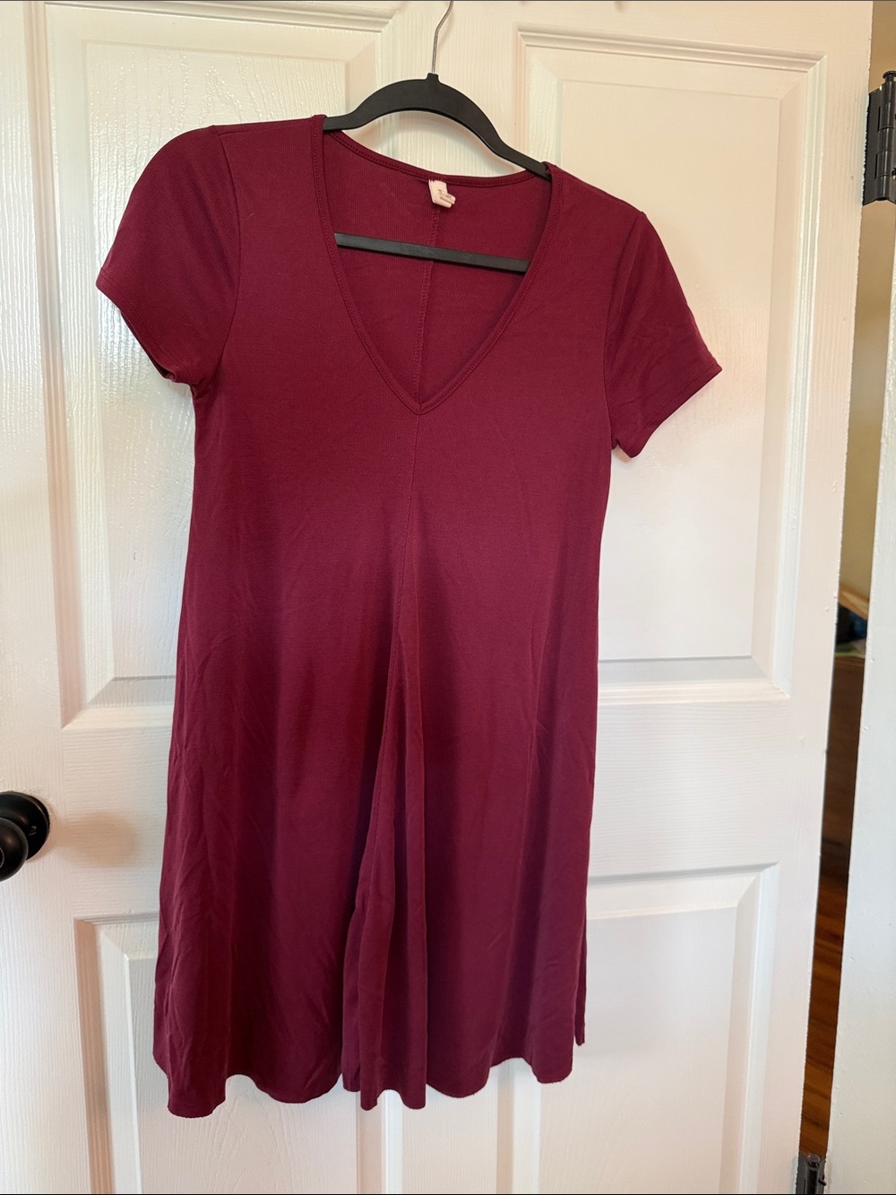Tyche Mauve V-Neck T-Shirt Dress